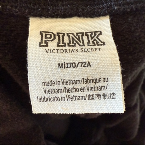 Victoria’s Secret PINK Y2K Lace Up Jogger Sweatpants Dog Logo Black Medium - Picture 5 of 6